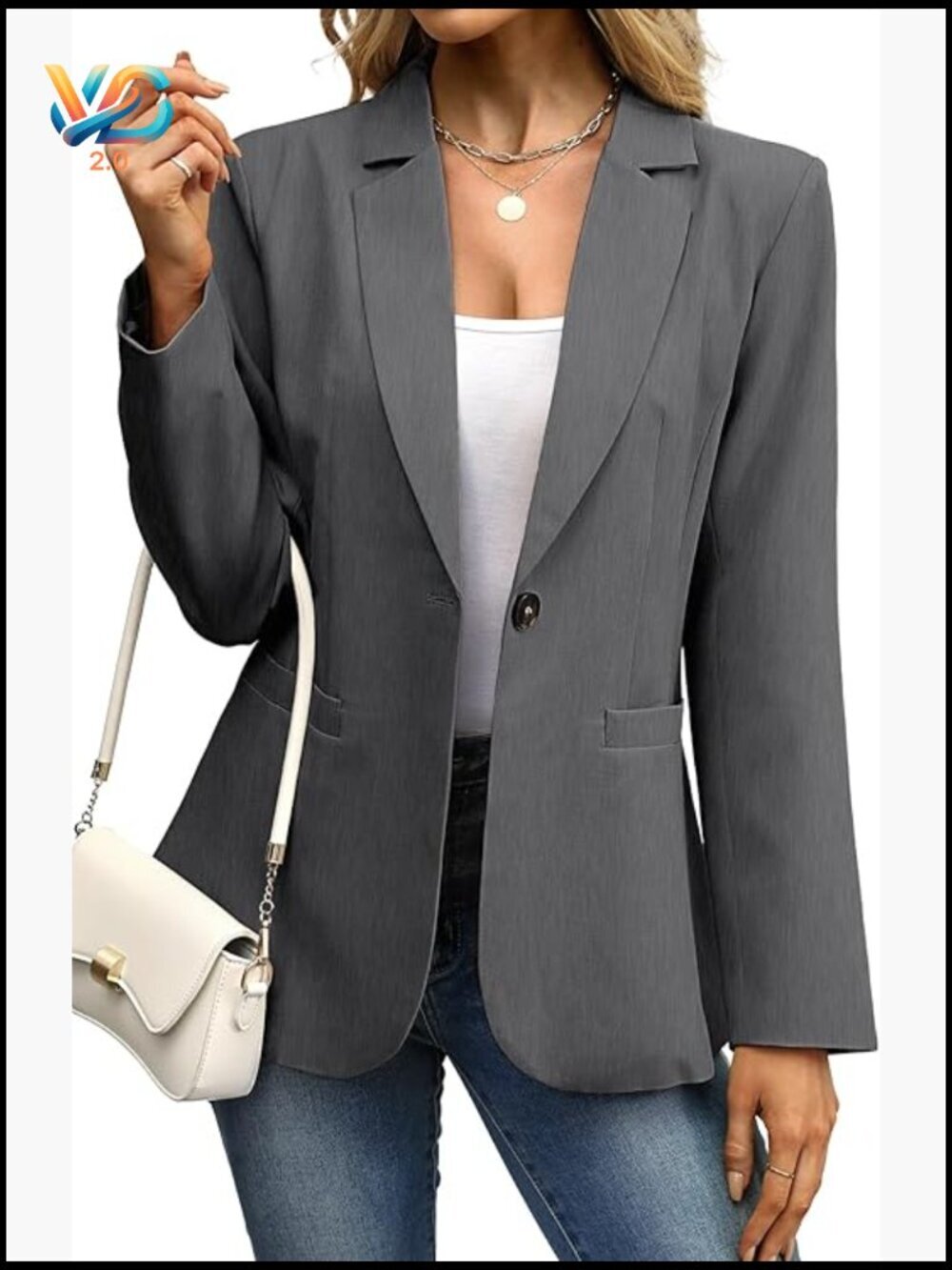 Lightweight Slim Fit Blazer with Pockets for Office Work Business Casual
